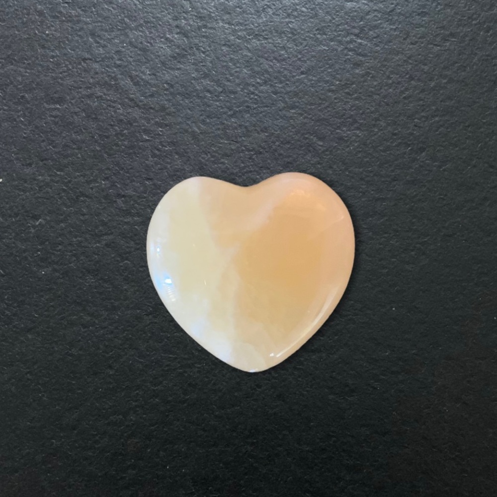 Heart Shaped Yellow Calcite Meditation Palm Stone